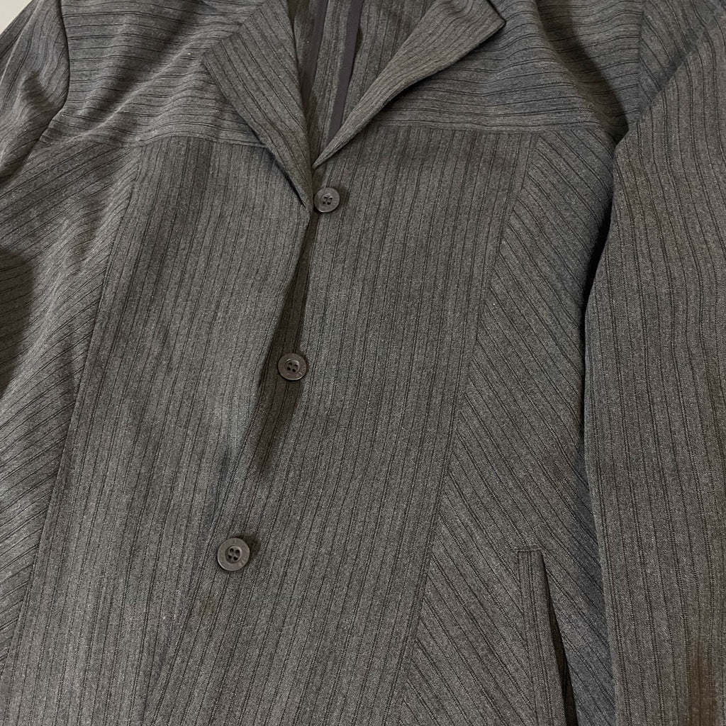 Vintage AZ Career Women's grey stripe large blazers |L26 W20| SKU 3770