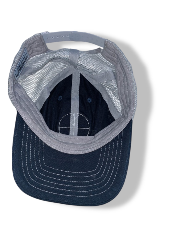 Vintage Devil's purse brewing Co. crest grey colour block trucker cap| SKU 4930