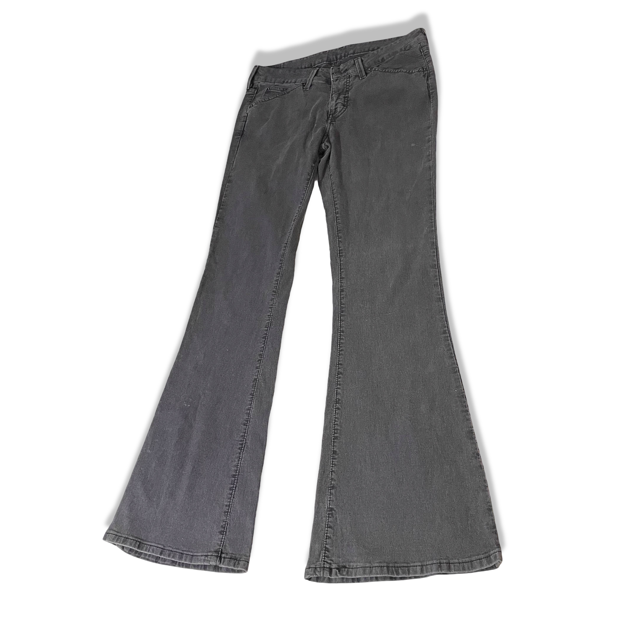 Vintage Women's Levi's Corduroy Grey Bootcut Trousers in size 30 x 32