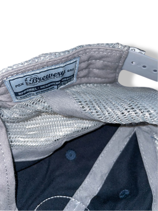 Vintage Devil's purse brewing Co. crest grey colour block trucker cap| SKU 4930