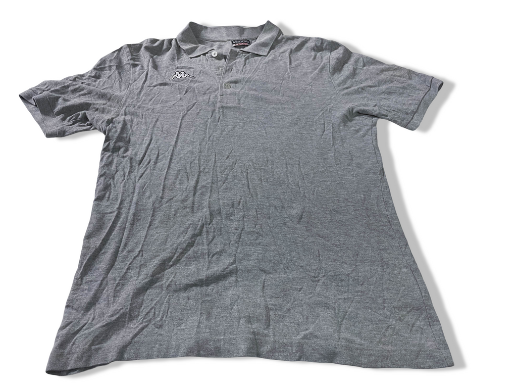 Vintage Men's Kappa grey large short sleeve polo's|L29 W21| SKU 4111