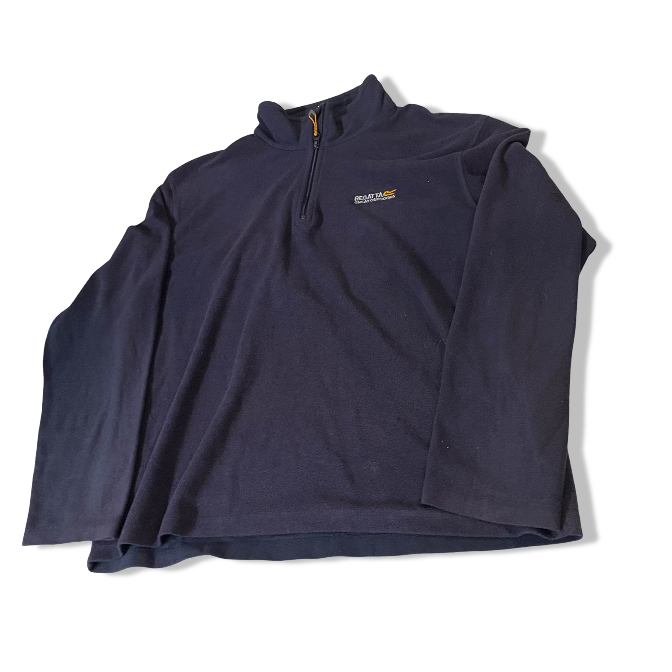 VINTAGE REGATTA HOT SHOT II HALF ZIP NAVY FLEECE TOP IN L| L29 W 24|SKU 3773
