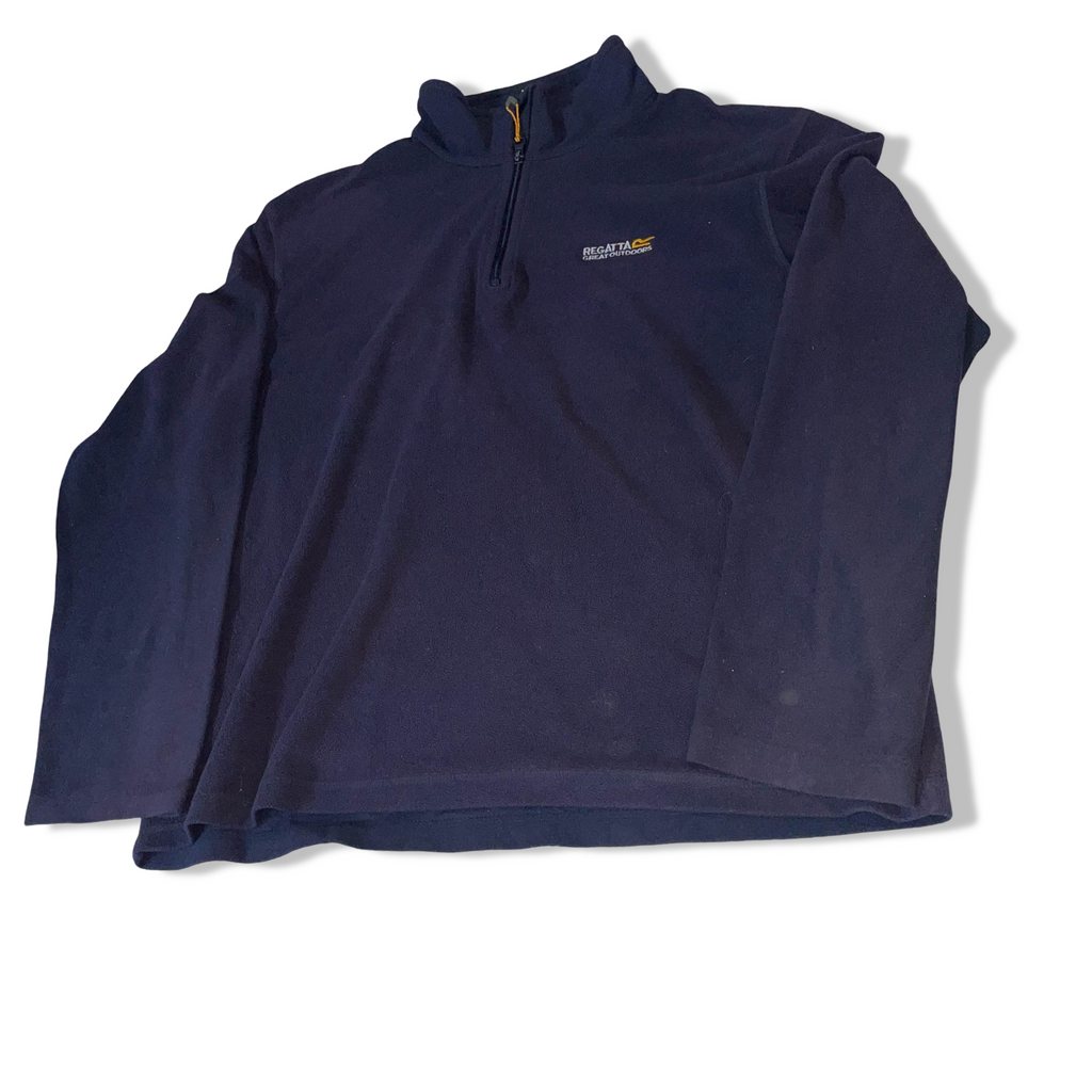 VINTAGE REGATTA HOT SHOT II HALF ZIP NAVY FLEECE TOP IN L| L29 W 24|SKU 3773