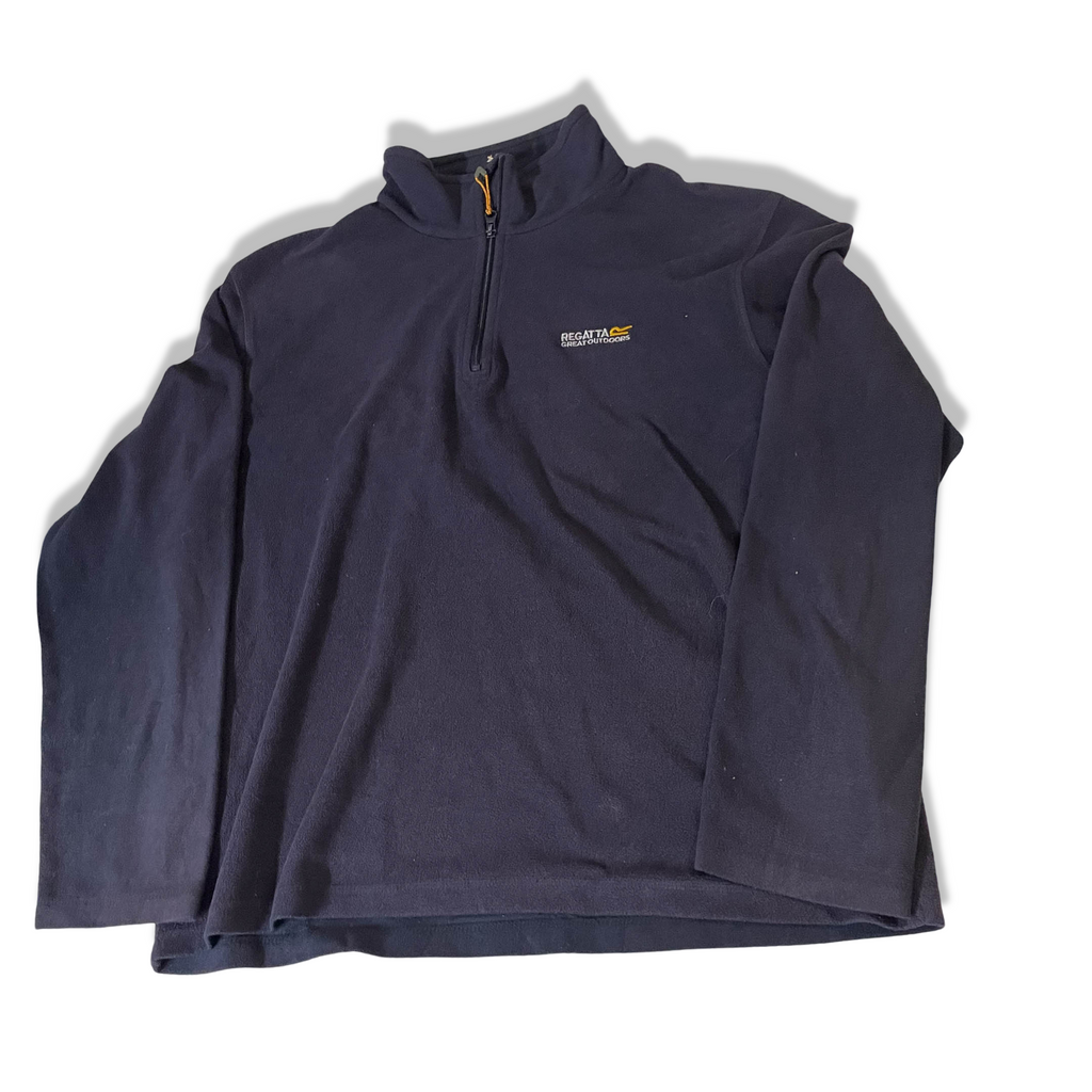 VINTAGE REGATTA HOT SHOT II HALF ZIP NAVY FLEECE TOP IN L| L29 W 24|SKU 3773