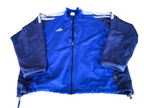 Vintage Adidas Climalite full zip blue windbreaker track top in L\XL| L31 W25|SKU 4383