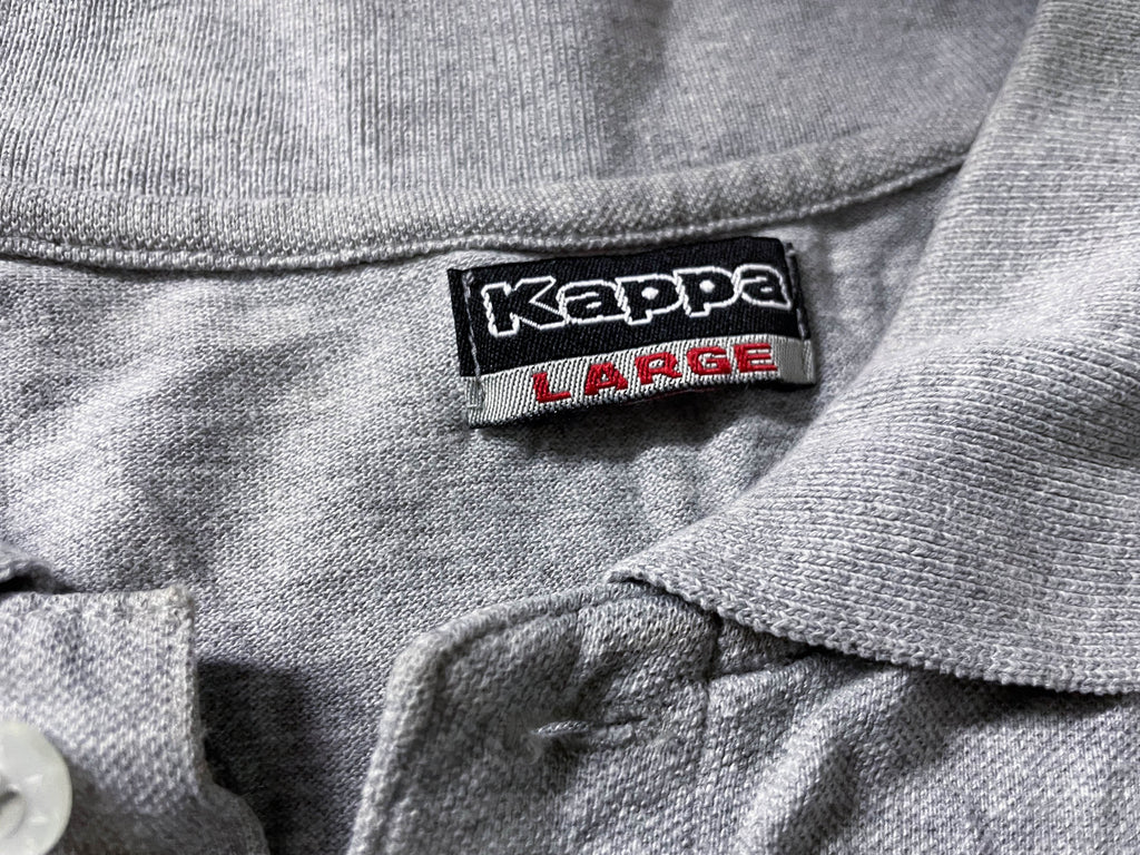 Vintage Men's Kappa grey large short sleeve polo's|L29 W21| SKU 4111