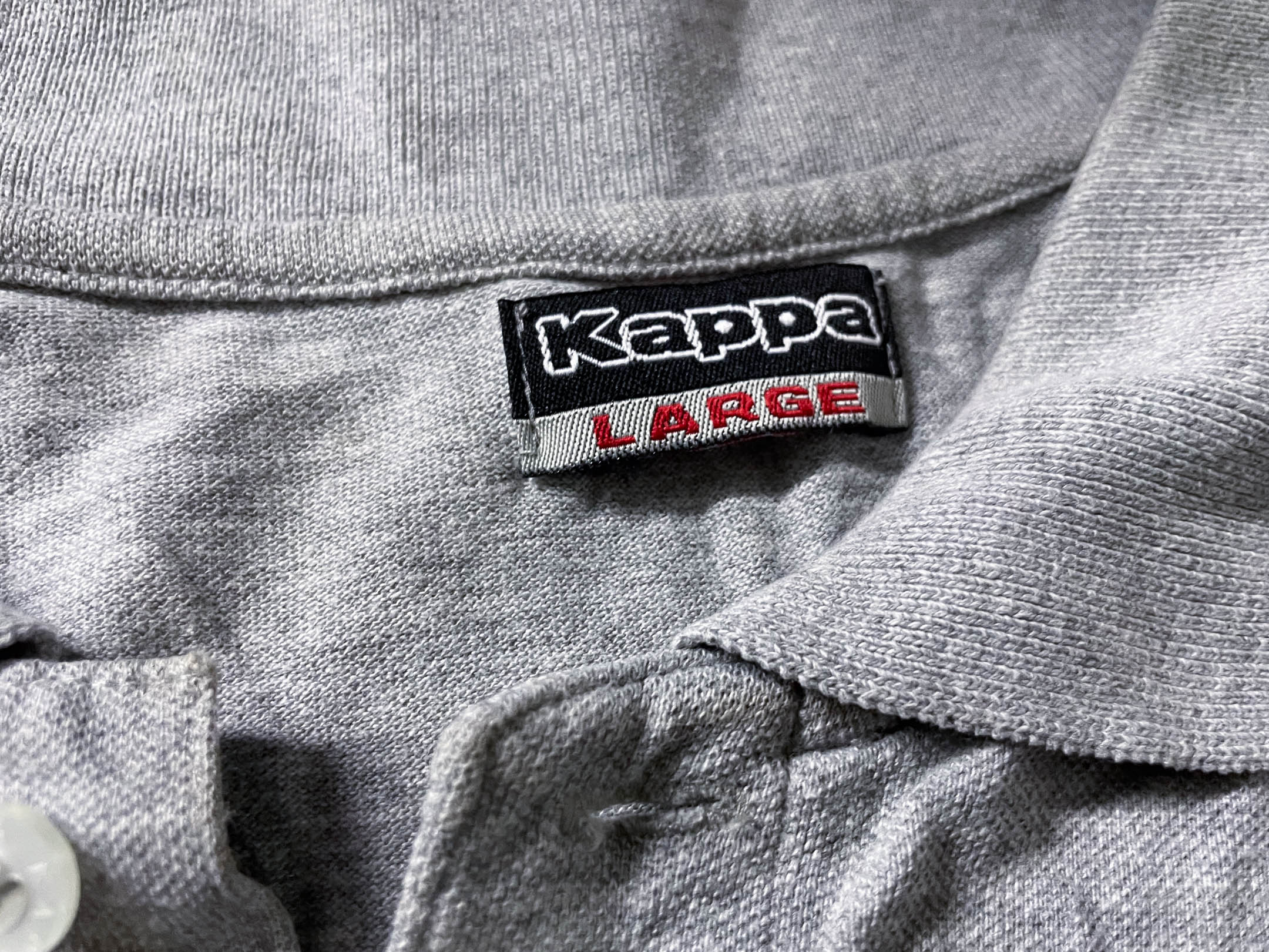 Vintage Men's Kappa grey large short sleeve polo's|L29 W21| SKU 4111