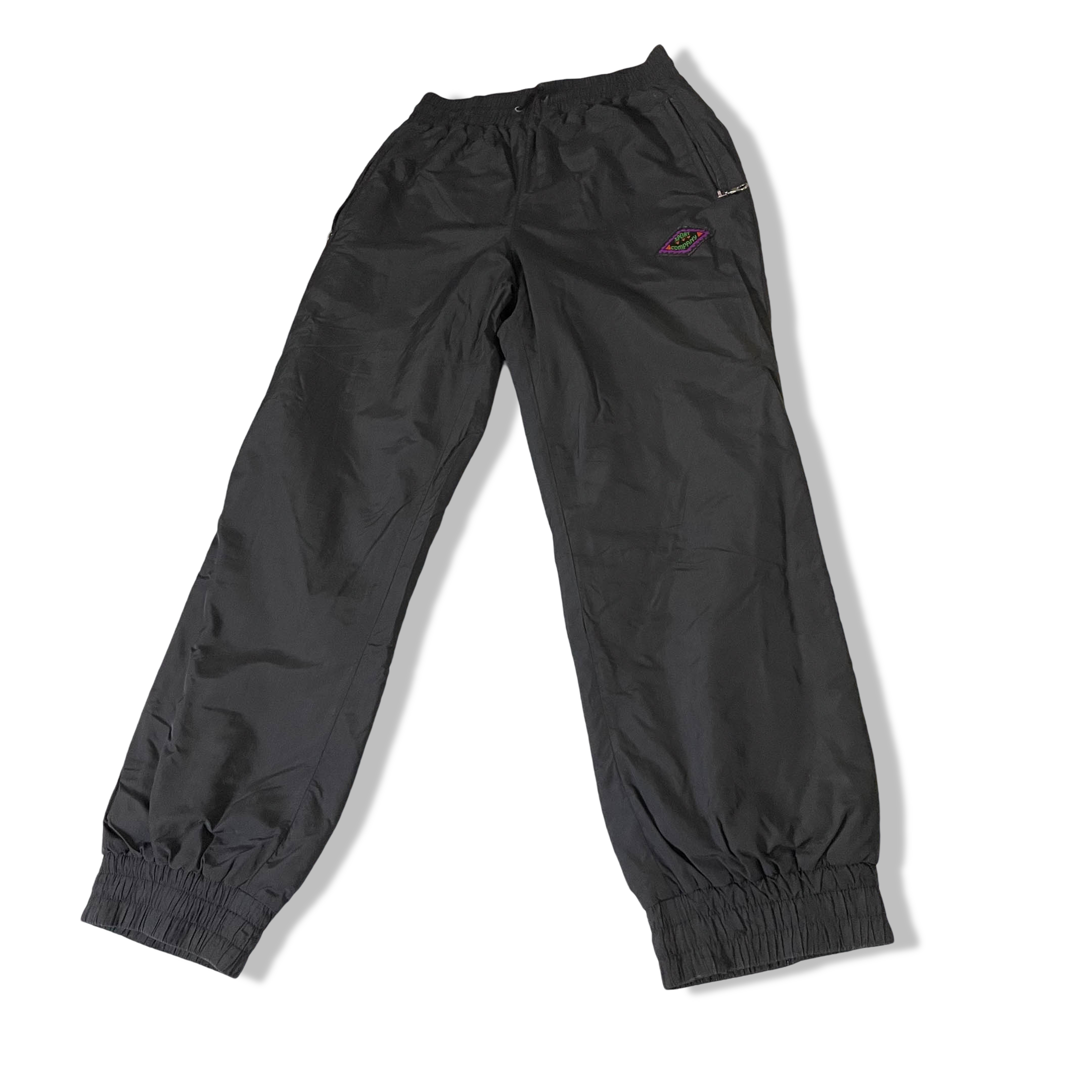 Vintage Maier sport company black shell sweat pant in 38|L28 W26| SKU 3774