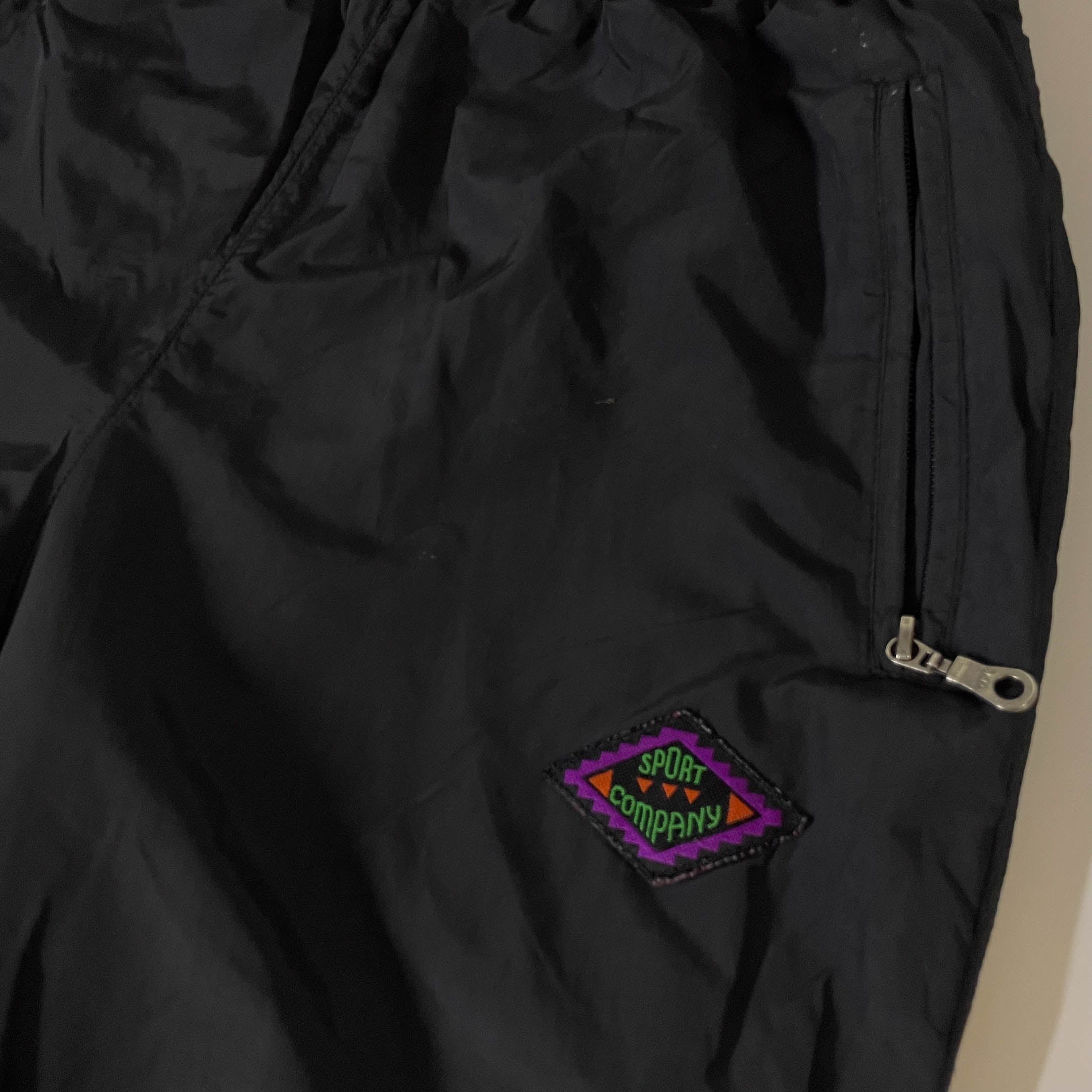 Vintage Maier sport company black shell sweat pant in 38|L28 W26| SKU 3774