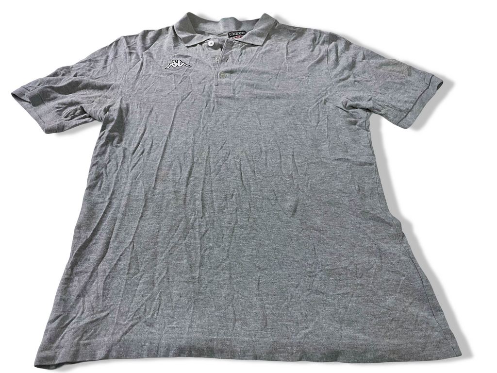 Vintage Men's Kappa grey large short sleeve polo's|L29 W21| SKU 4111