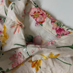 Womens Y2K Beige Floral Cropped Button-Up UK 14 Collared -Tie Front|L25W18| 3777