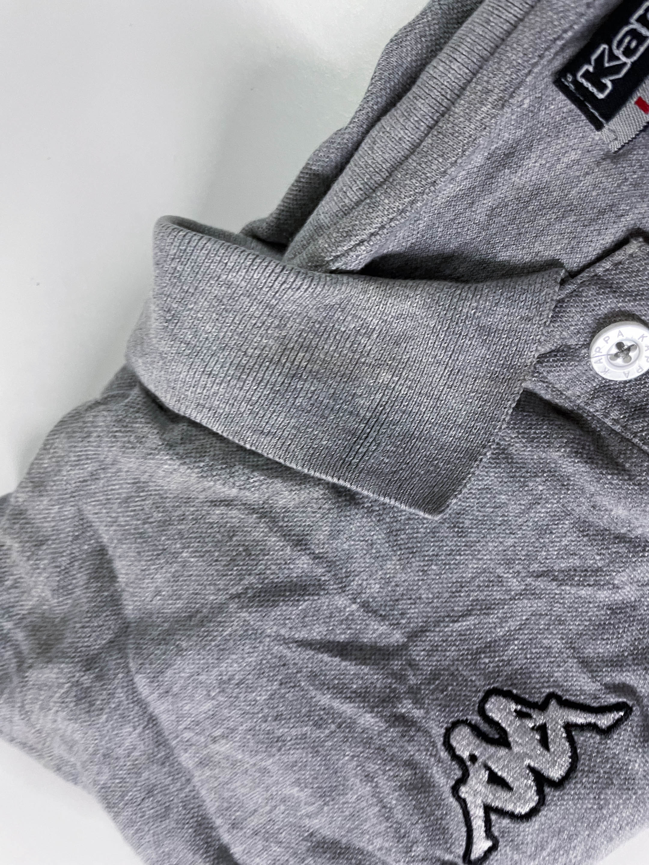 Vintage Men's Kappa grey large short sleeve polo's|L29 W21| SKU 4111