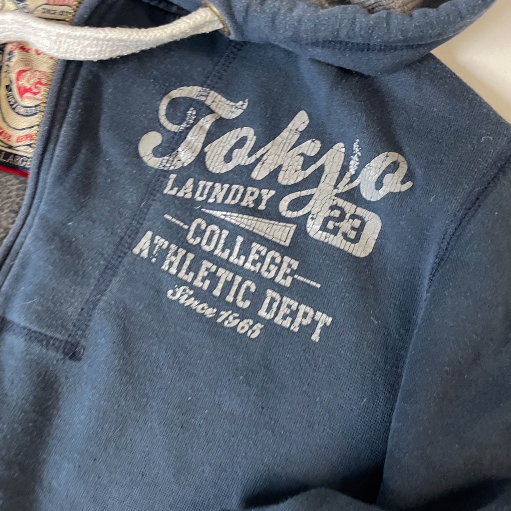 Vintage Men's Tokyo Laundry Athletic Dept. 90's blue hoodie in XL|L25W23|SKU3784