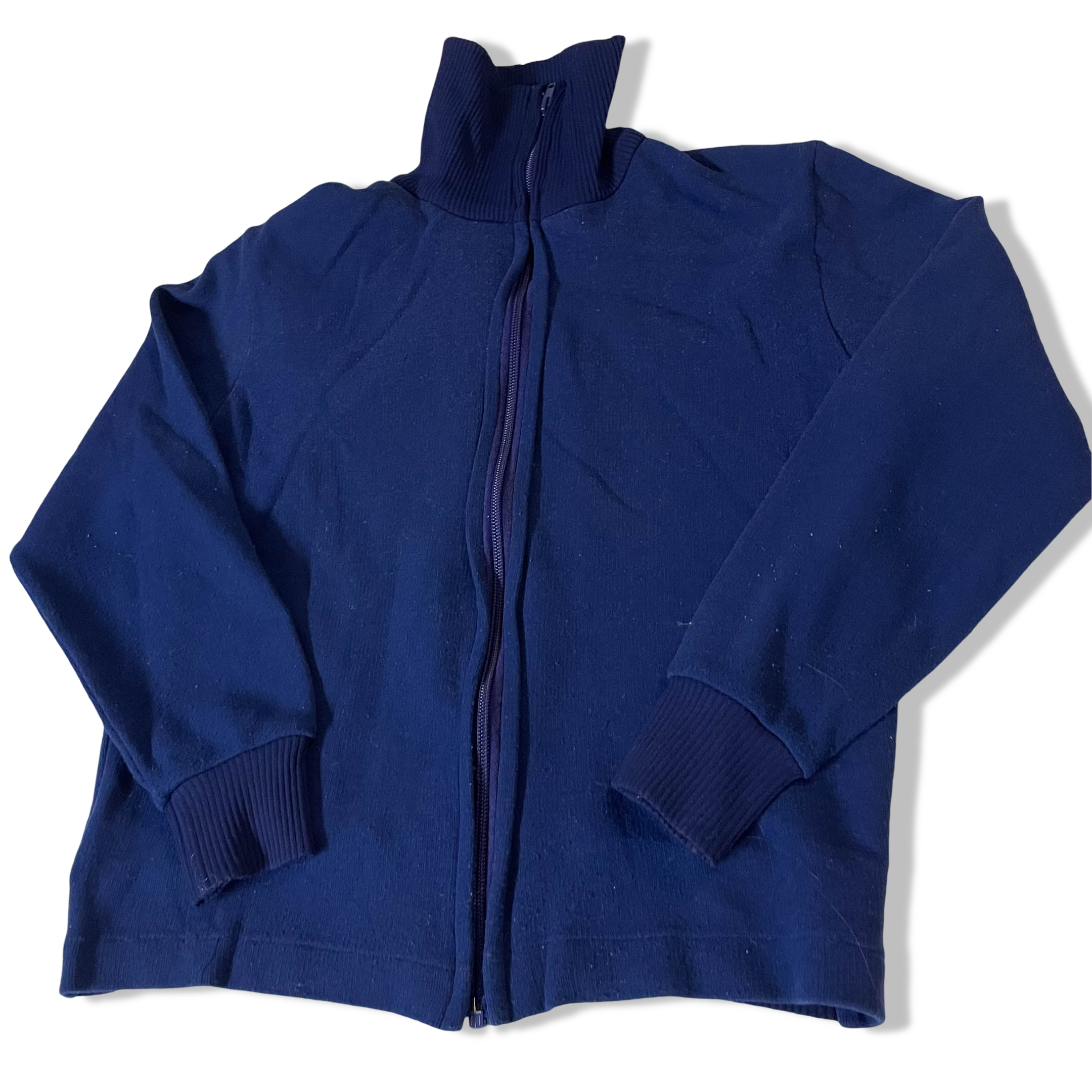 Vintage Women's made in Germany blue full zip high neck sweatshirt in XS| 3785