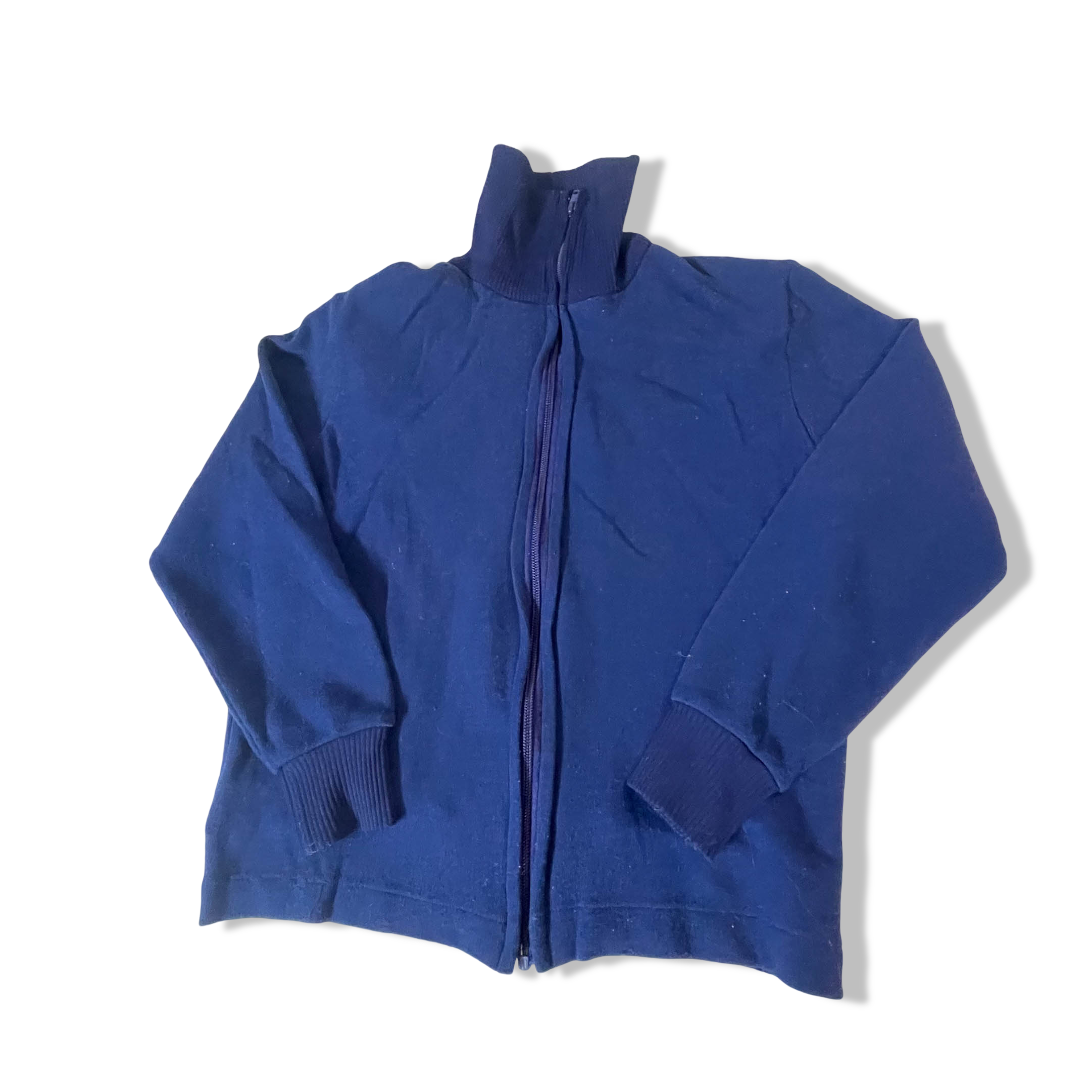 Vintage Women's made in Germany blue full zip high neck sweatshirt in XS| 3785