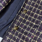 Vintage Per Una love womens purple checkered tweed jacket size 10|L25W17|SKU3787