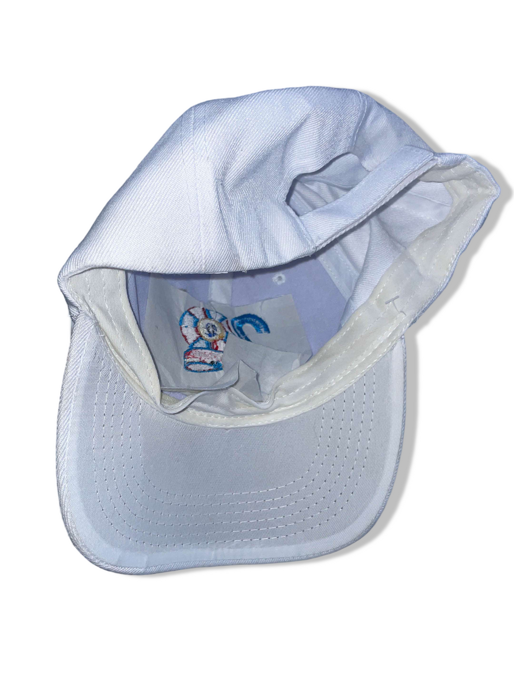 Vintage white 20th year anniversary crest baseball cap| SKU 4935