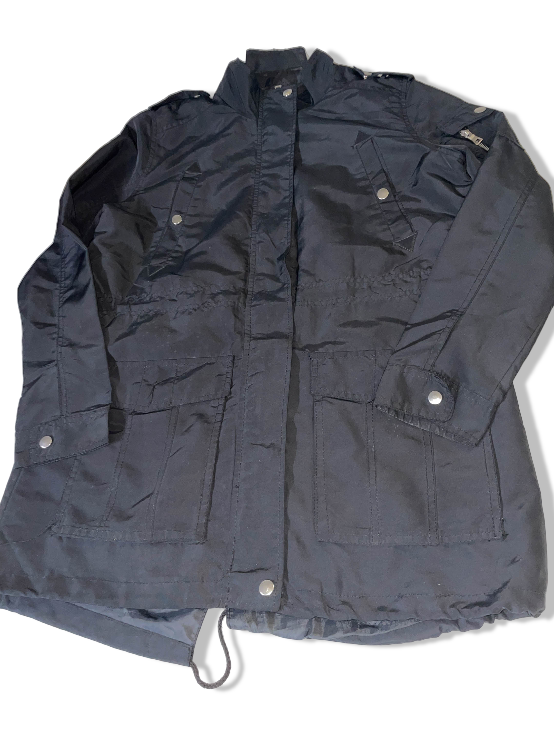 Vintage Glamsia Made in China Black Windbreaker full zip men's jacket in XL|3795