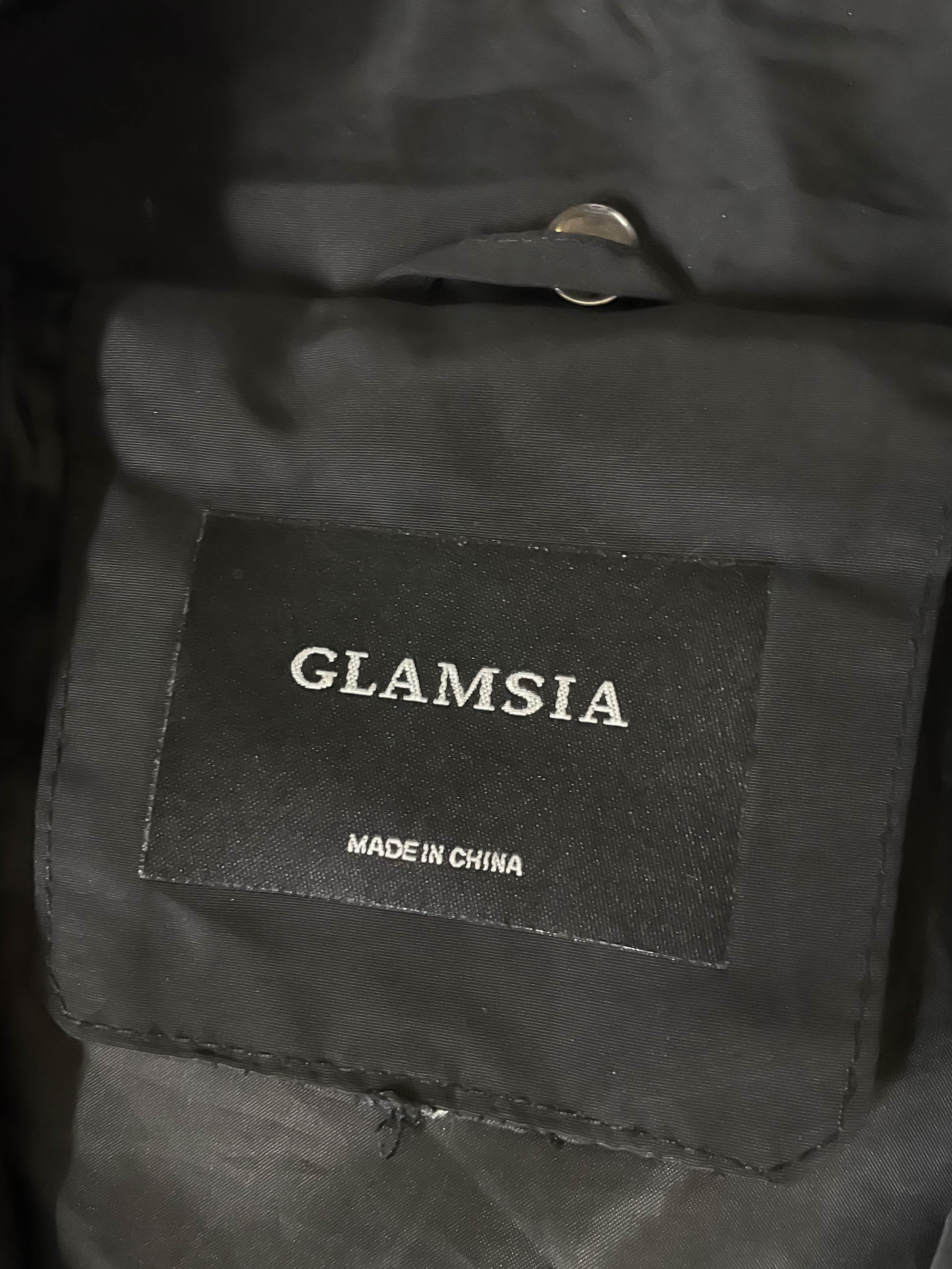 Vintage Glamsia Made in China Black Windbreaker full zip men's jacket in XL|3795