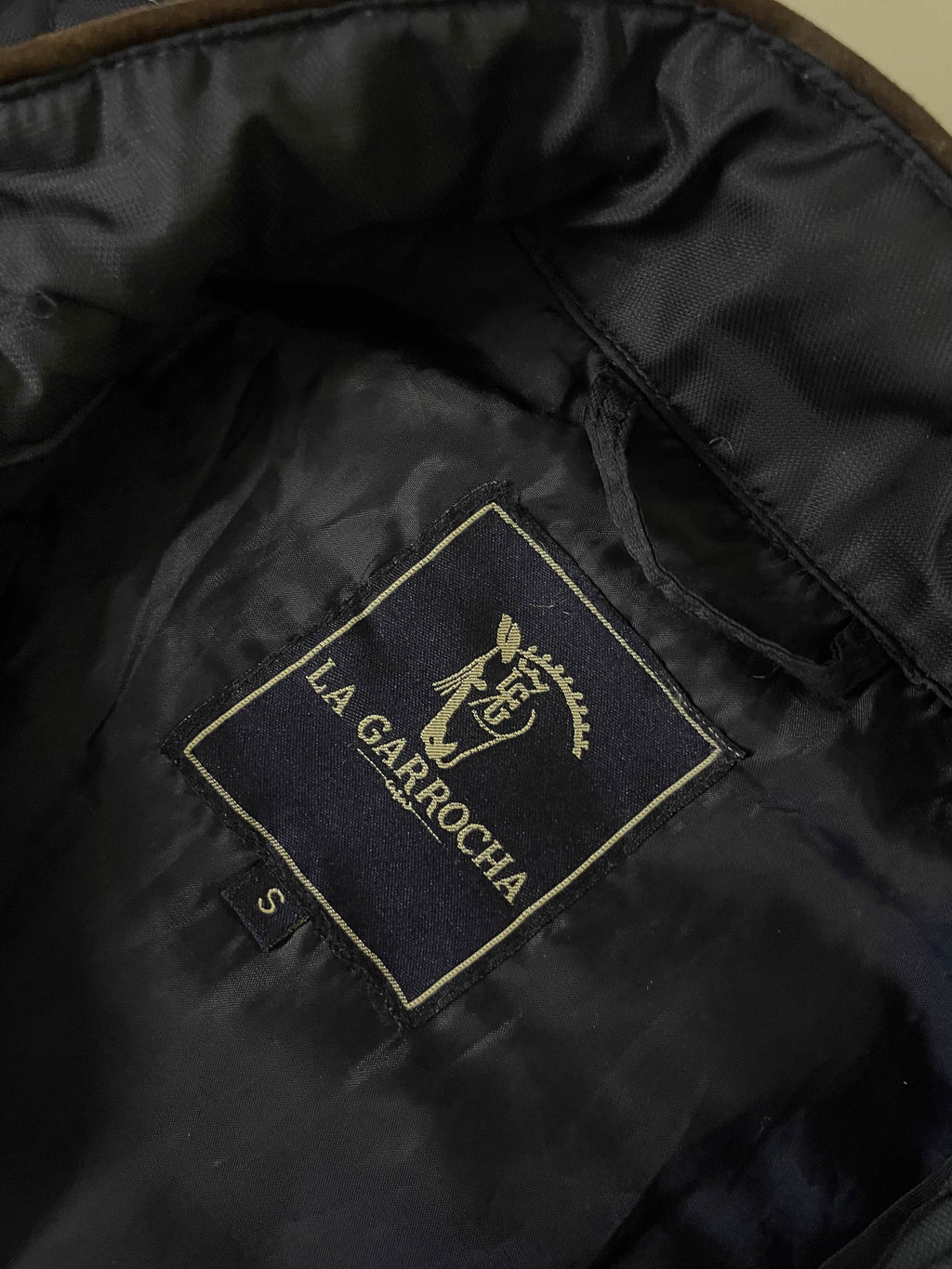 Vintage La Garrocha womens navy puffer padded sleeveless jacket in S|L29W19|3796