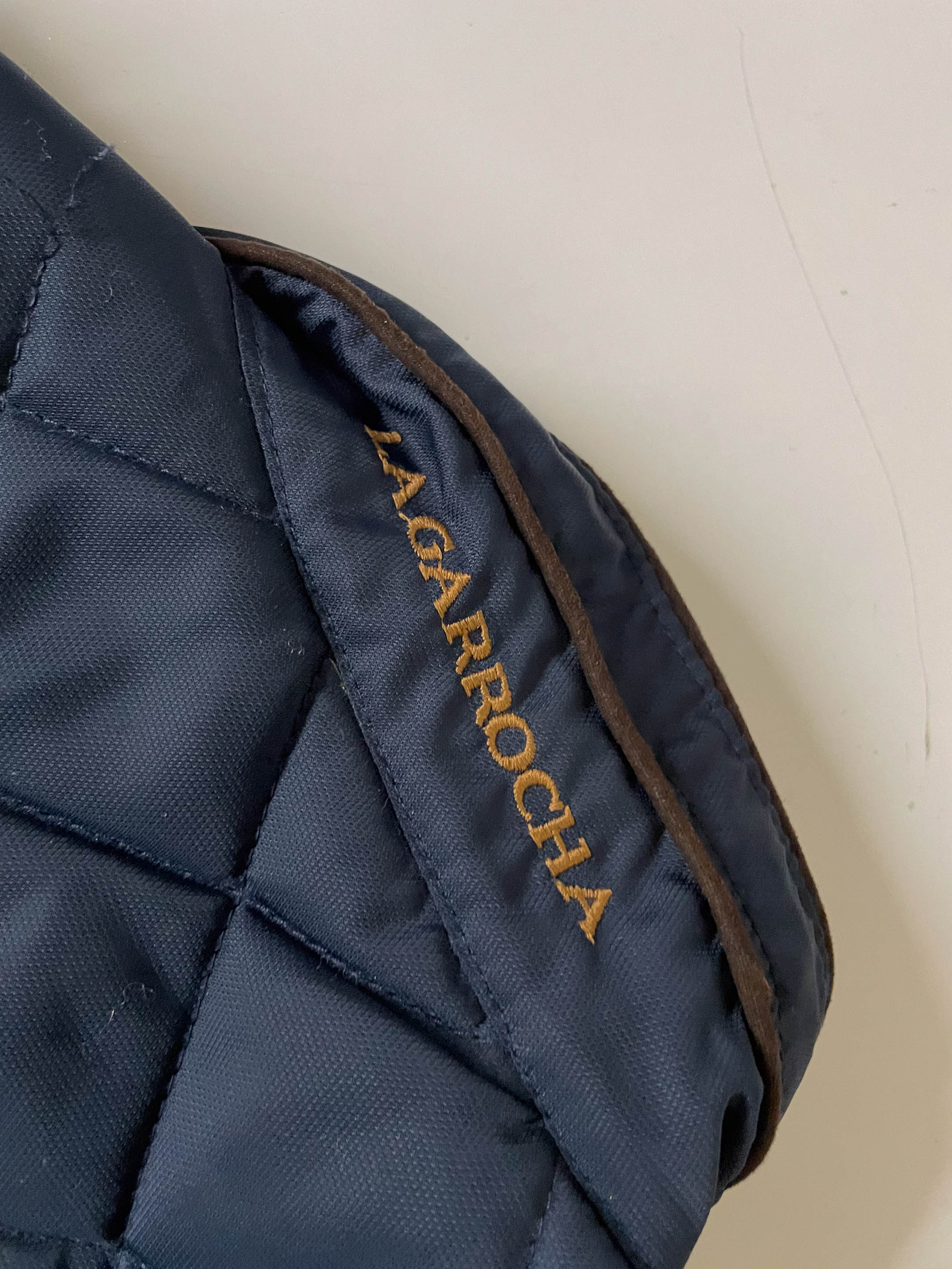 Vintage La Garrocha Women's Navy Padded Sleeveless Puffer Jacket, S | L29 W19 | SKU 3796