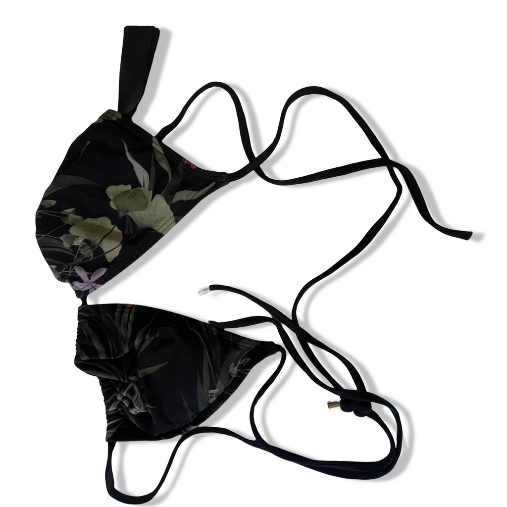 Vintage Ted Baker London women's floral print bikini top| SKU 3798<br>