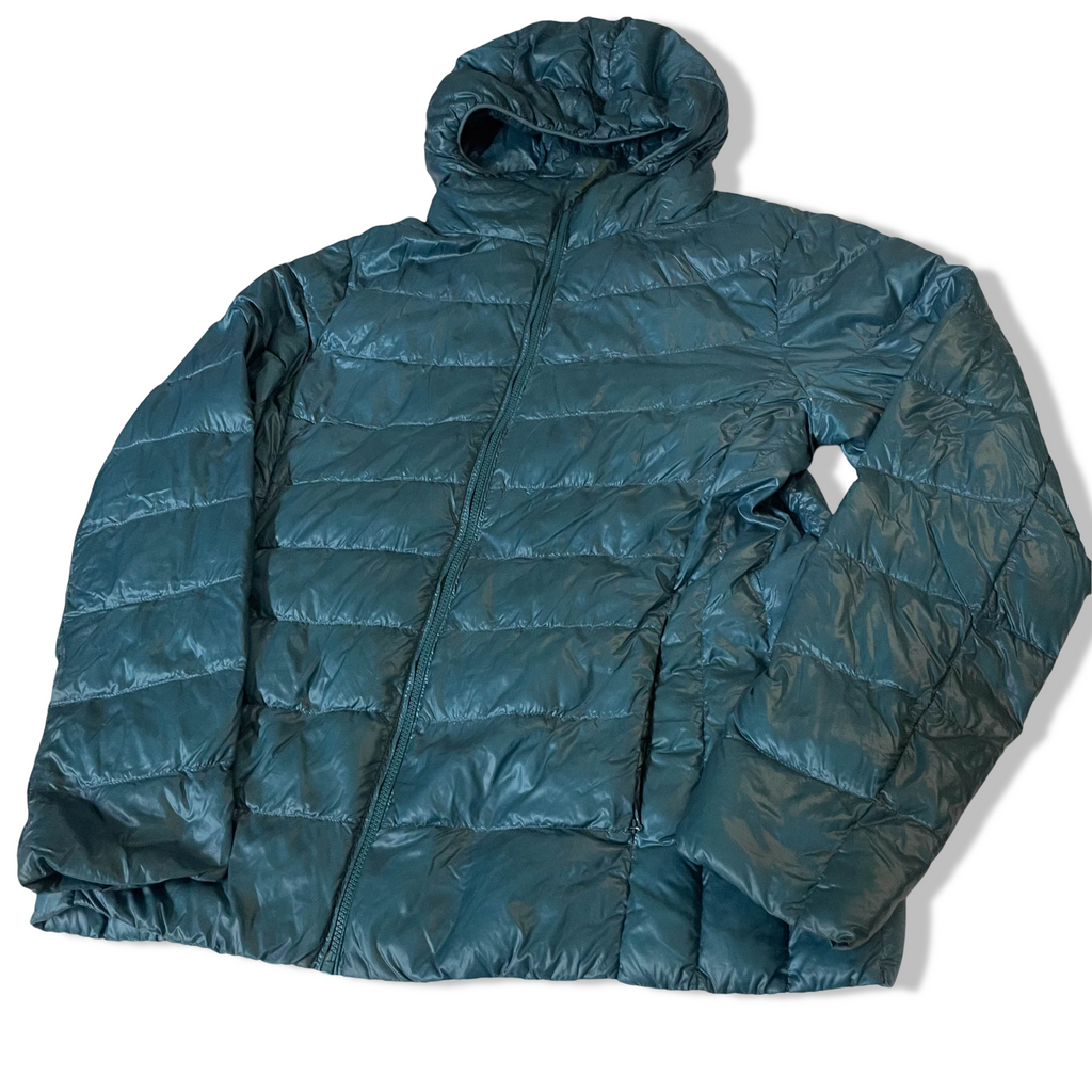Vintage Women's Uniqlo green puffer padded hoodie jacket in XL |L25 W19|SKU 3804