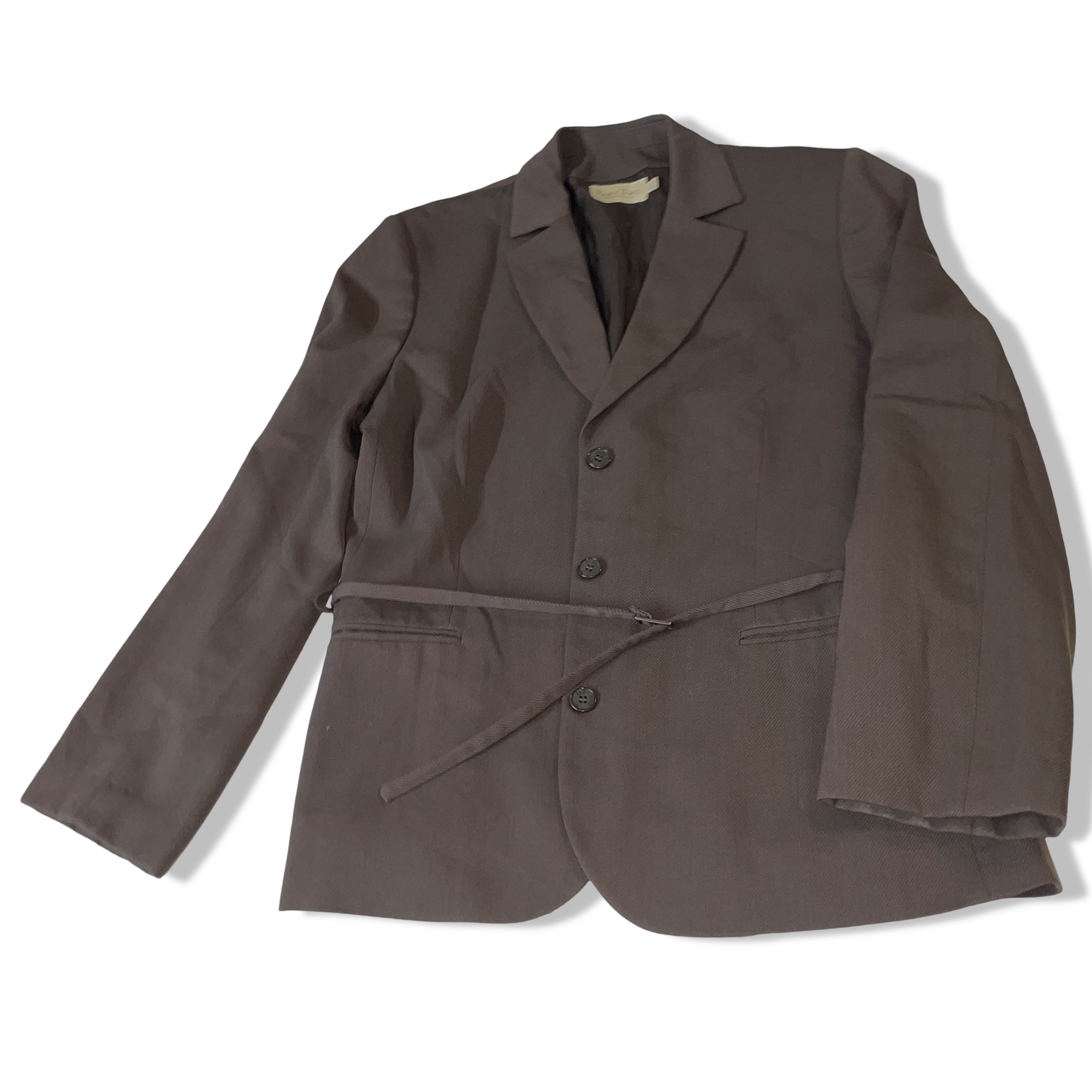 Vintage Part Two women's khaki green single breasted blazer UK 14|L29W20|SKU3806