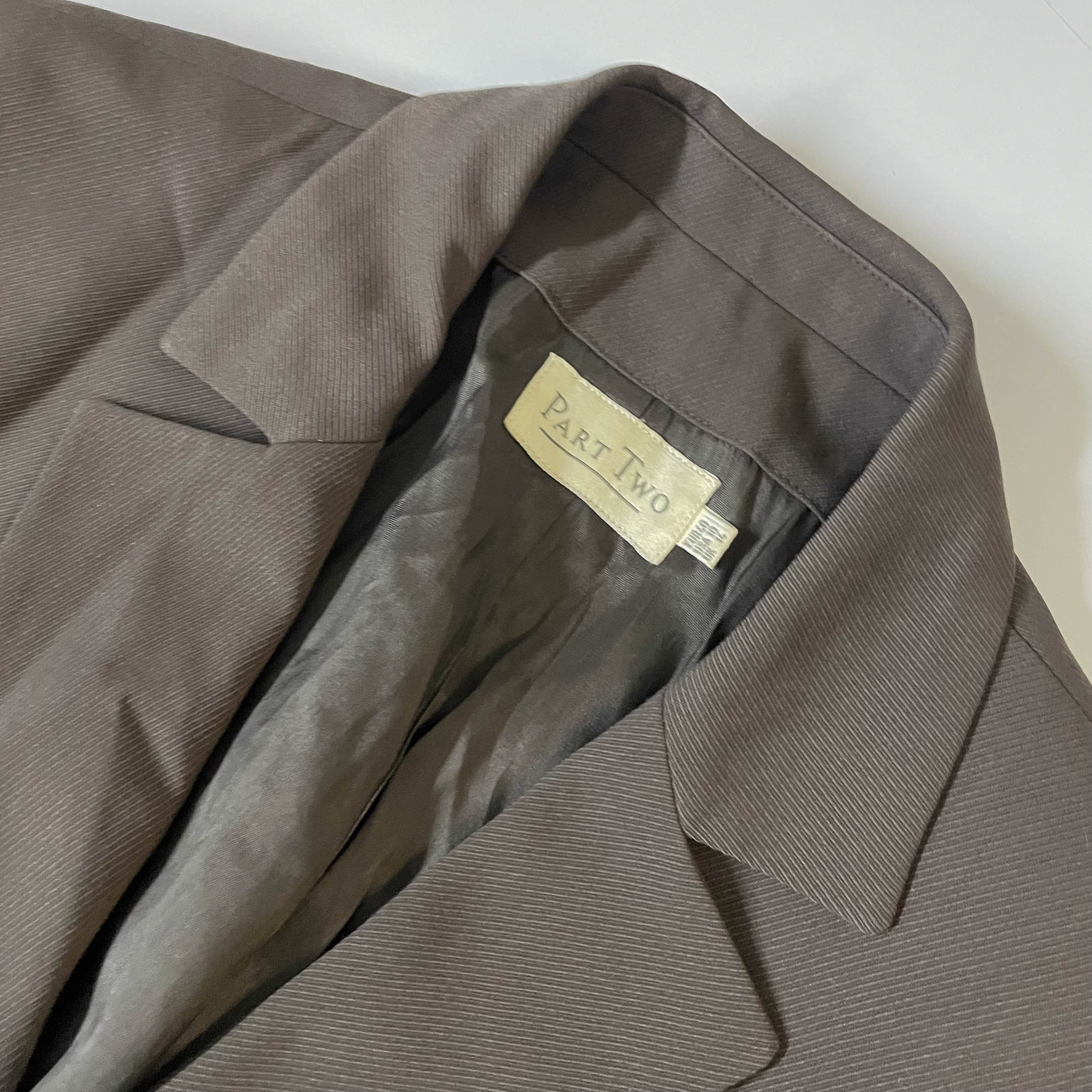 Vintage Part Two women's khaki green single breasted blazer UK 14|L29W20|SKU3806