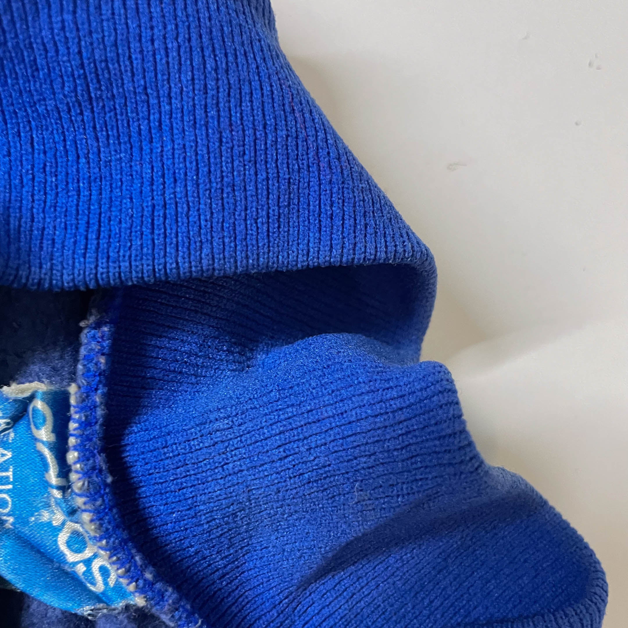 Vintage 80's Adidas Original blue trefoil full zip 3 stripe jacket in S|SKU 3808