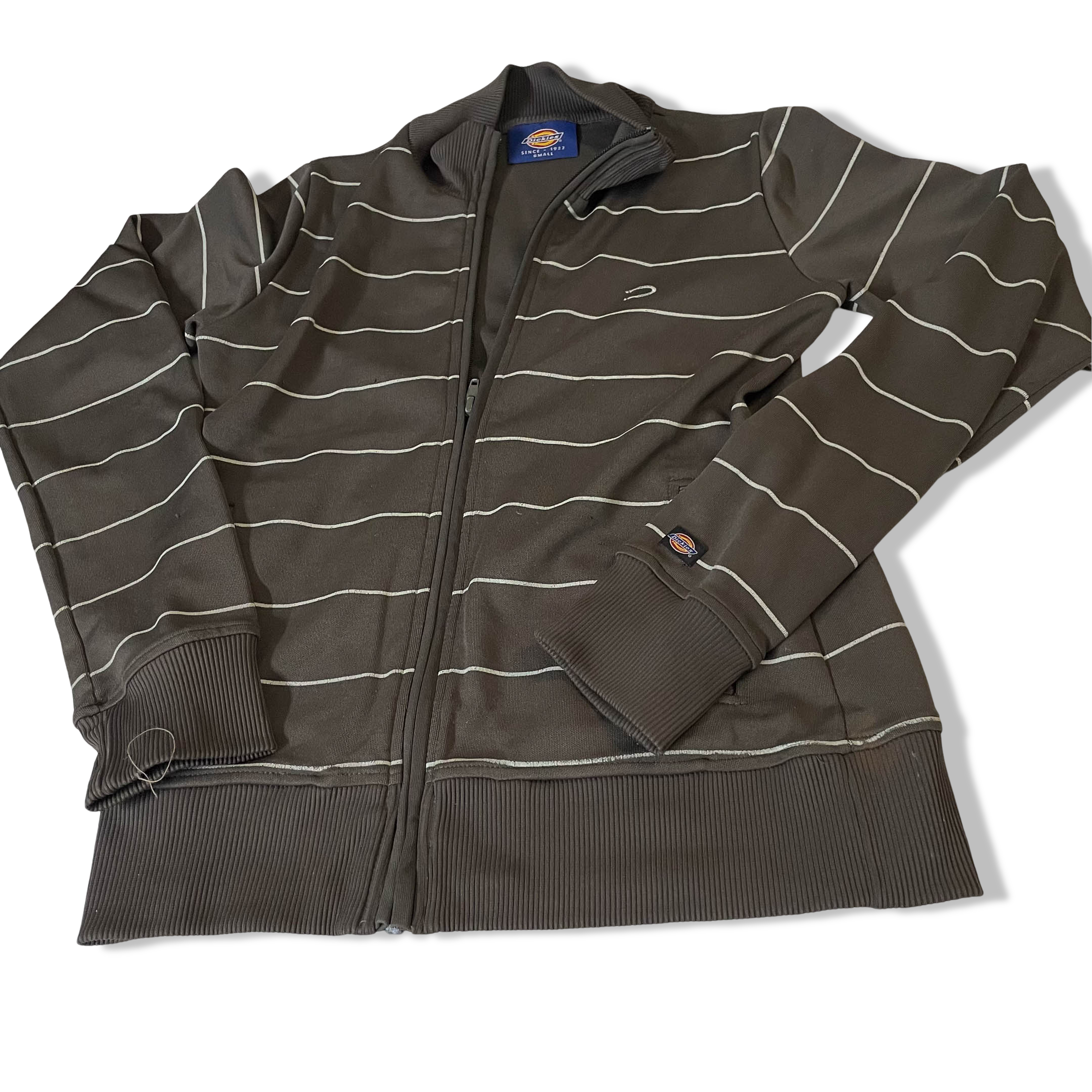 Vintage Dickies brown stripe full zip 90's Track jacket in S/M| L25 W16|SKU 3810