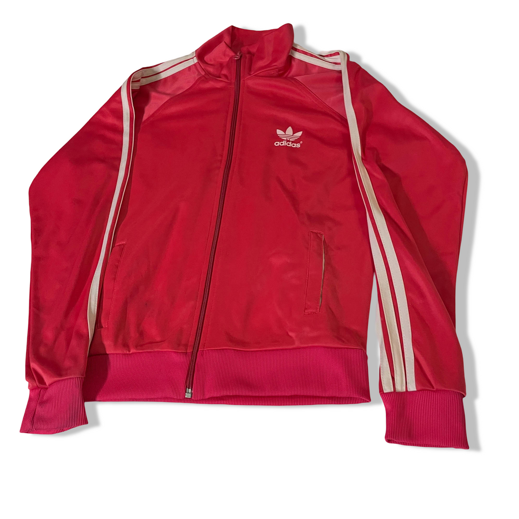 Vintage 90's Adidas women's 3 stripe pink track top in S/M|L 26 W 20| SKU 3811