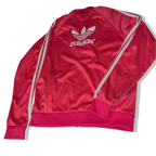 Vintage 90's Adidas women's 3 stripe pink track top in S/M|L 26 W 20| SKU 3811