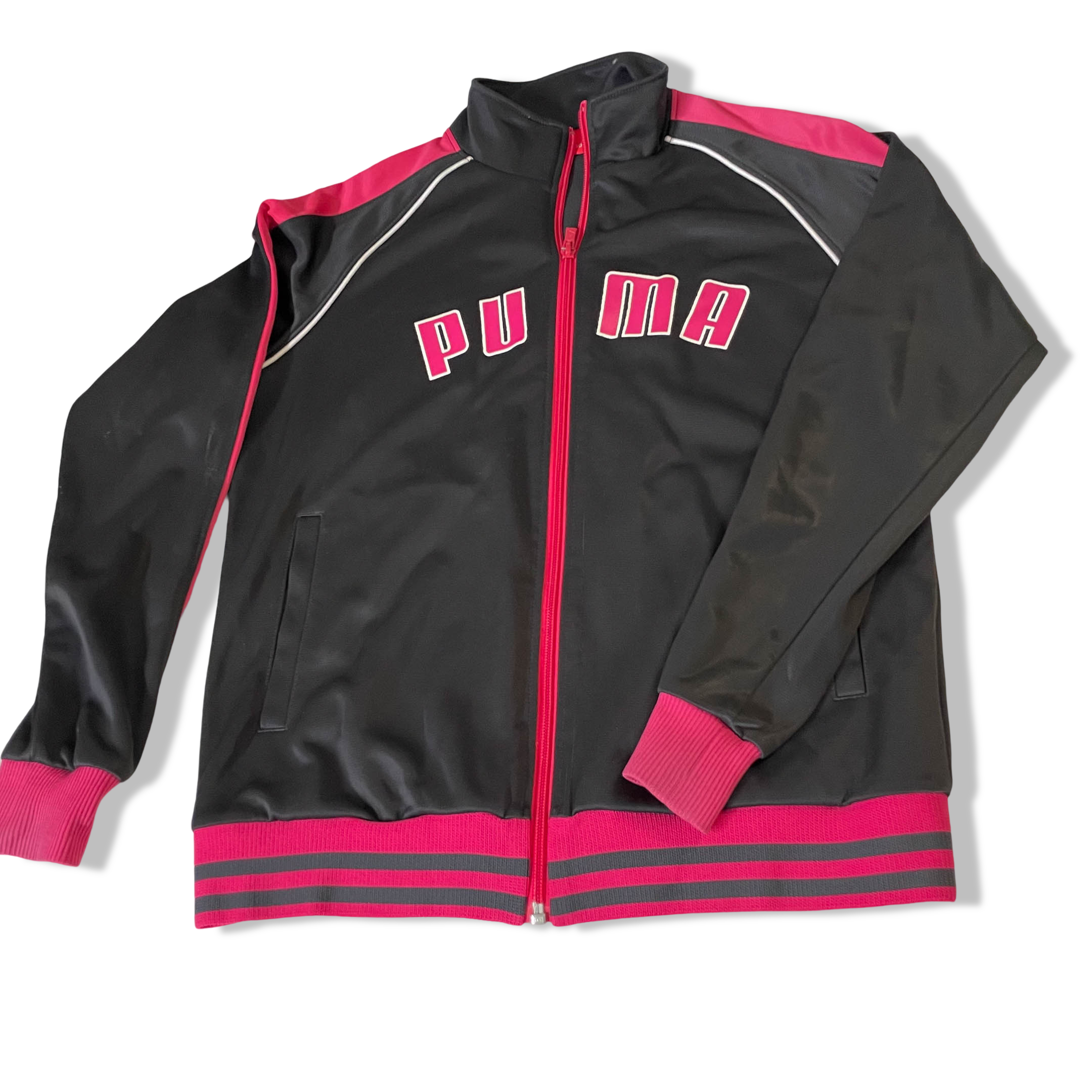 Vintage Puma made in Japan black athletic full zip track jacket in M|L25W19|3812