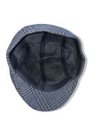 Vintage men's grey plaid flat cap| SKU 4938