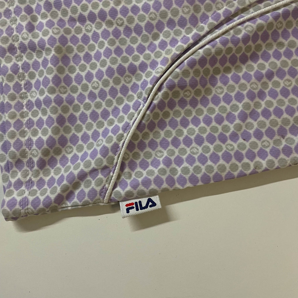 Vintage Fila Geometric pattern white full zip hoodie in M|L24 W 17| SKU 3814
