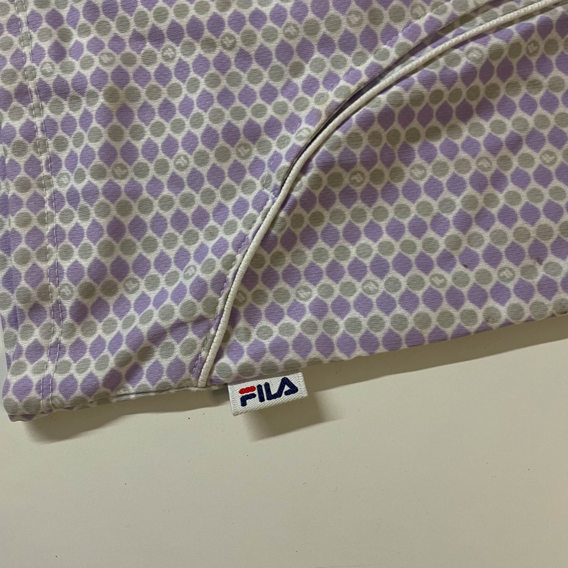 Vintage Fila Geometric pattern white full zip hoodie in M|L24 W 17| SKU 3814