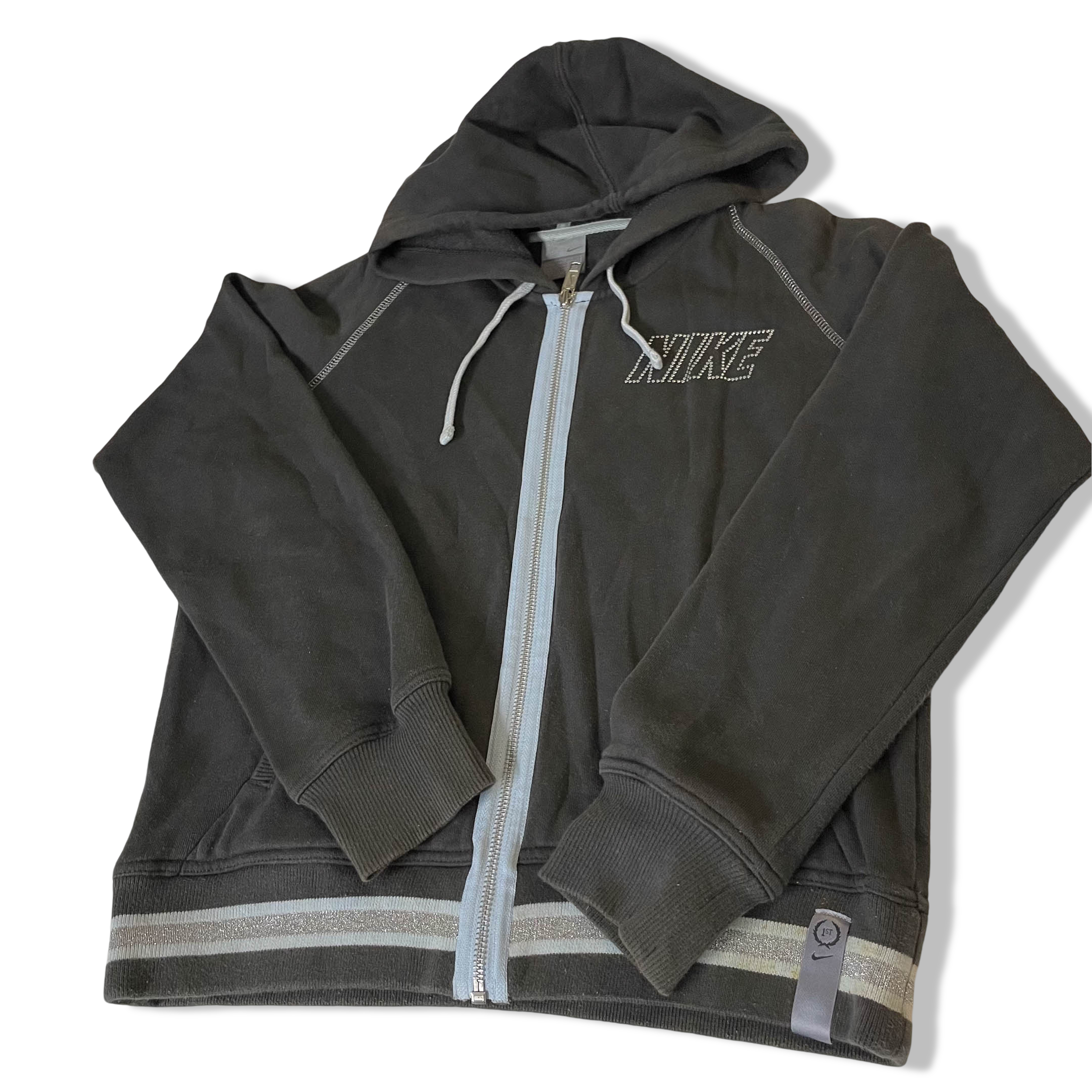 Vintage Nike grey medium hoodie full zip track jacket|L21 W20|SKU 3820