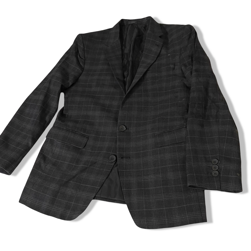 Vintage Men's Checkered grey 3 piece slim fit suit in L |SKU 3827