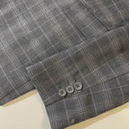 Vintage Men's Checkered grey 3 piece slim fit suit in L |SKU 3827