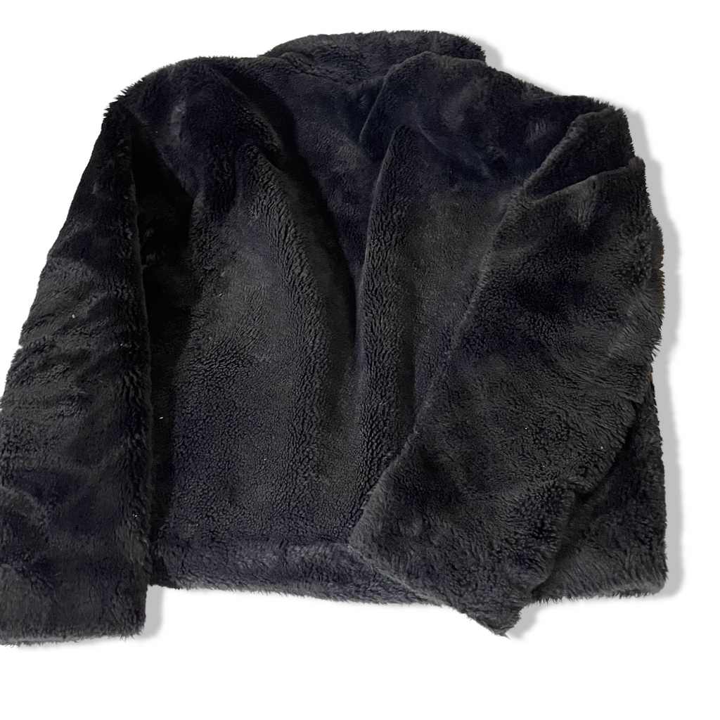 Vintage Only Women's black Faux fur jacket in M|L25 W22|SKU 3828