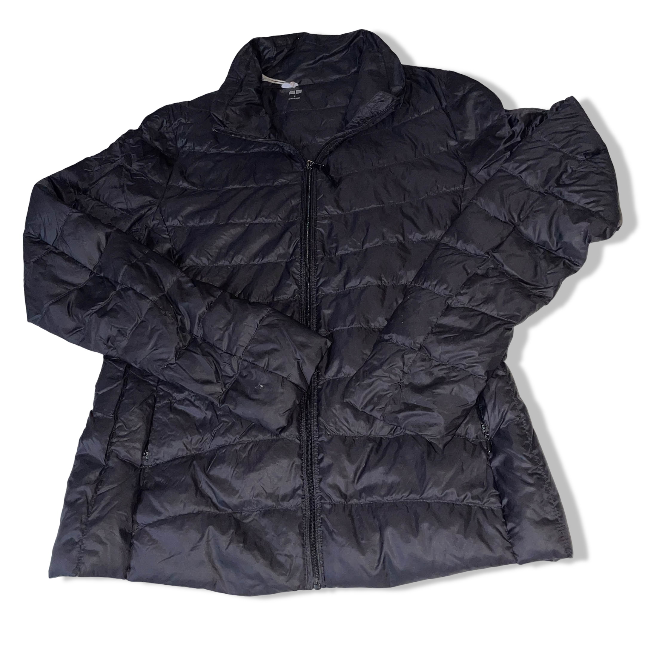 Vintage Women's black Uniqlo puffer padded full zip jacket in S|L27 W18|SKU 3829