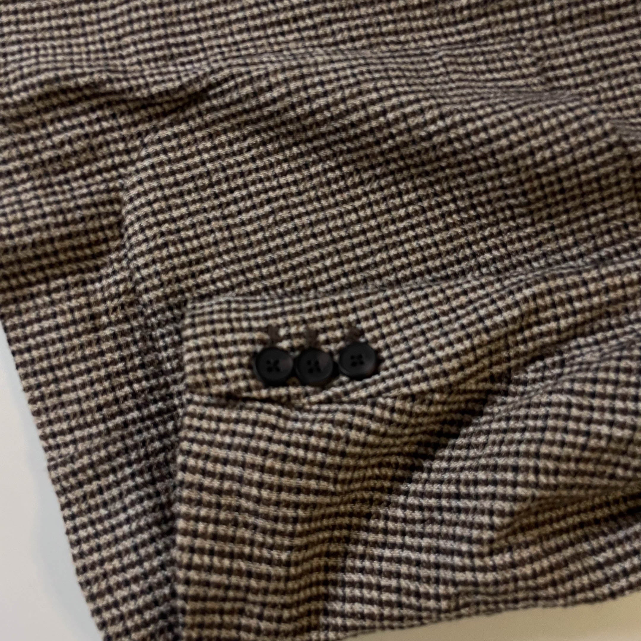 Vintage Zara brown Plaid men's tailored suit made in Turkey in L| SKU 3830