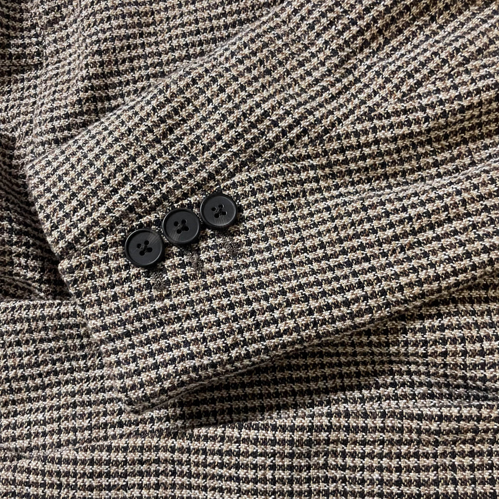 Vintage Zara brown Plaid men's tailored suit made in Turkey in L| SKU 3830