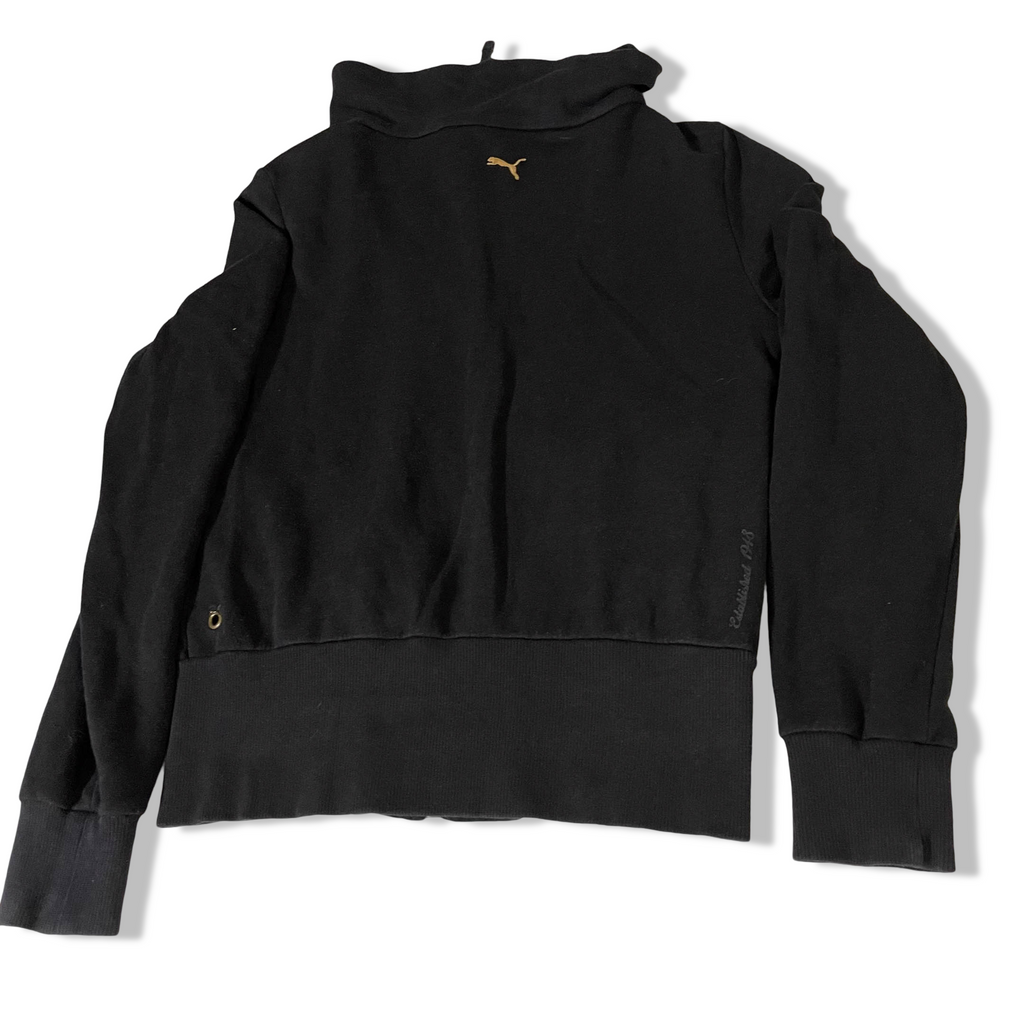 Vintage 90's Puma Black small full zip high neck jacket|L25 W19| SKU 3831