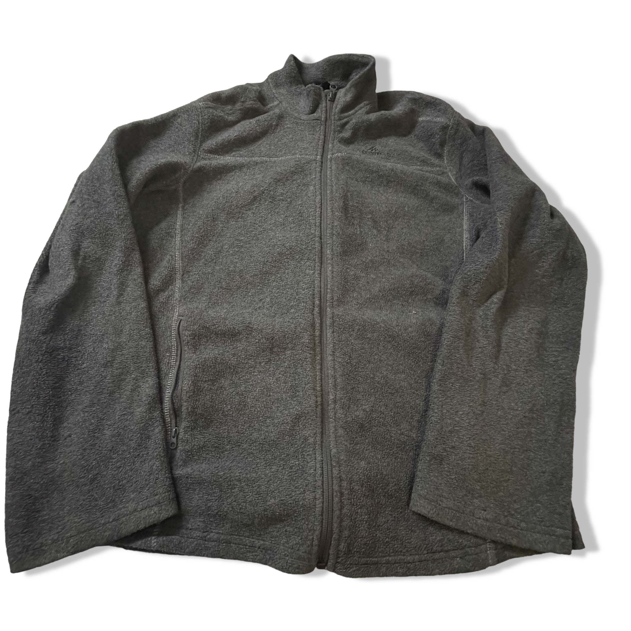 Vintage Decathlon Men's fleece grey full zip high neck jacket in M|L30W21|3833