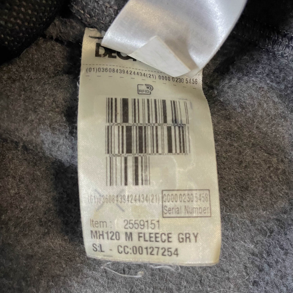 Vintage Decathlon Men's fleece grey full zip high neck jacket in M|L30W21|3833