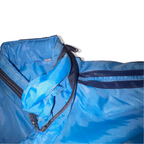 Vintage Blue Women's Double zip pocket nylon hoodie rain coat in L|L29W22| 3834