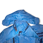 Vintage Blue Women's Double zip pocket nylon hoodie rain coat in L|L29W22| 3834