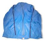 Vintage Blue Women's Double zip pocket nylon hoodie rain coat in L|L29W22| 3834